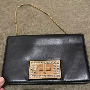 Michael kors black and gold clutch purse